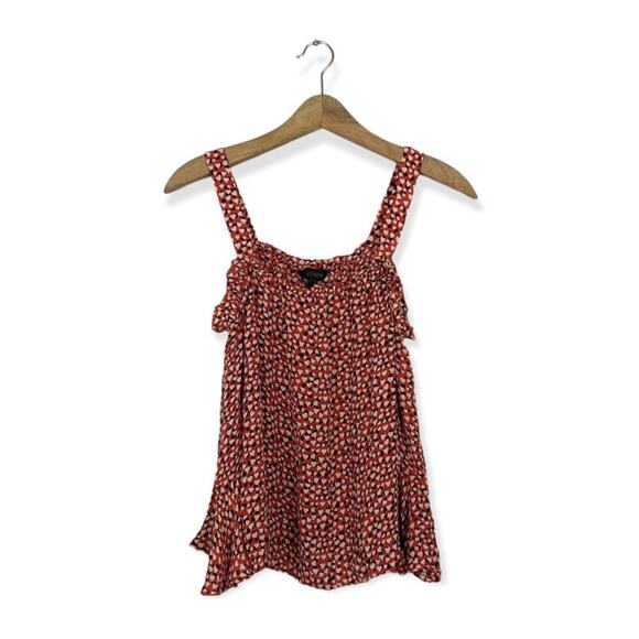 J. Crew Silk Heart Print Off Shoulder Ruffle Bell Sleeve Blouse Size 6 - Picture 1 of 10